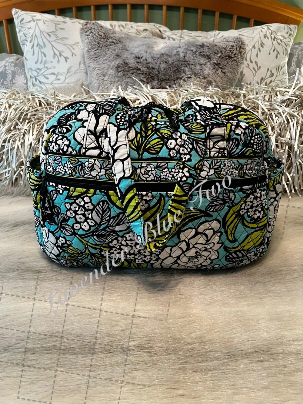 VERA BRADLEY Island Blooms 2012 Stroll Around Baby Diaper Bag Tote Turquoise